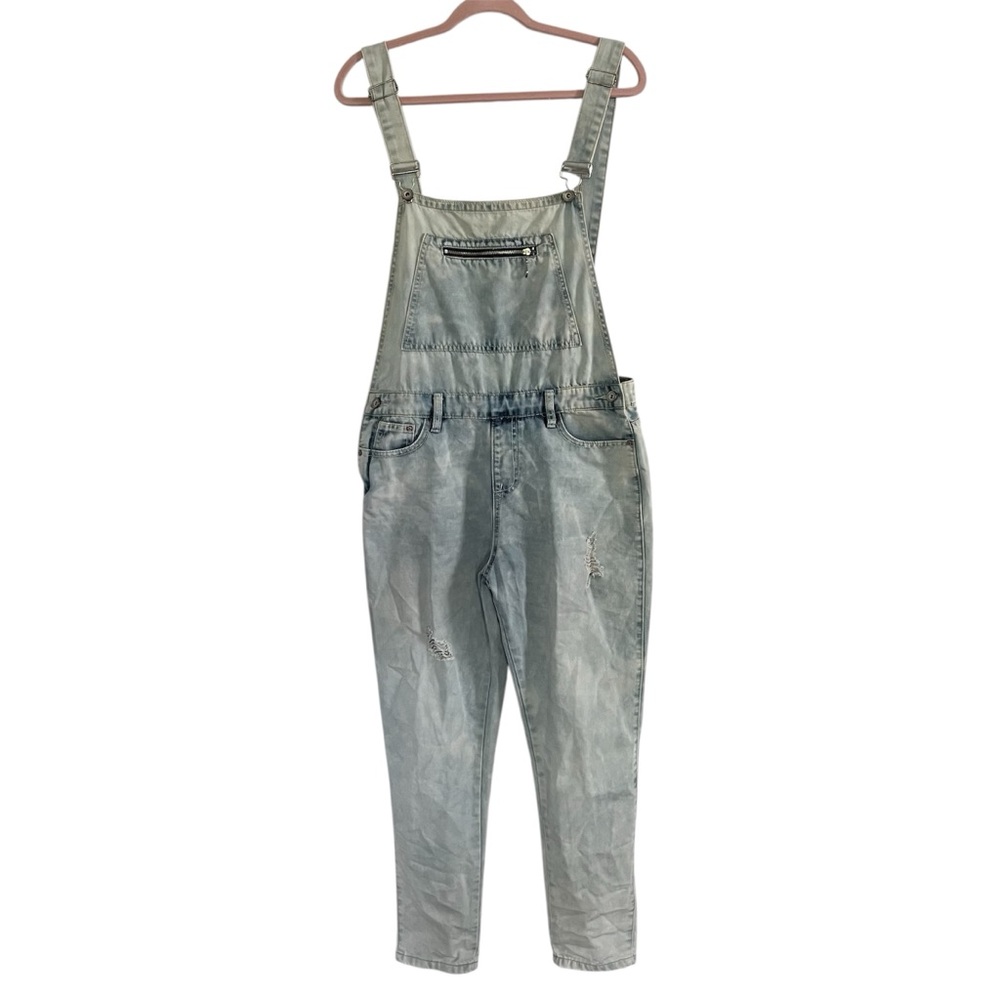 Blue Denim Overalls‎ with Adjustable Straps and Slim Fit Sz 40